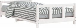vidaXL - Kinderbedframe - 90x200 - cm - massief - grenenhout - wit