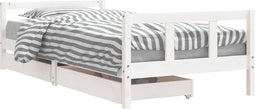 vidaXL - Kinderbedframe - 90x200 - cm - massief - grenenhout - wit