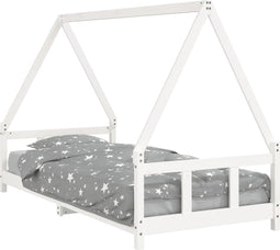 vidaXL - Kinderbedframe - 90x200 - cm - massief - grenenhout - wit