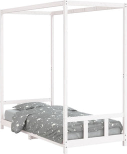 vidaXL - Kinderbedframe - 90x200 - cm - massief - grenenhout - wit
