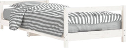 vidaXL - Kinderbedframe - 90x200 - cm - massief - grenenhout - wit