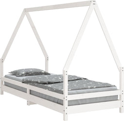 vidaXL - Kinderbedframe - 90x200 - cm - massief - grenenhout - wit