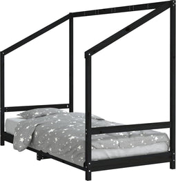 vidaXL - Kinderbedframe - 90x200 - cm - massief - grenenhout - zwart