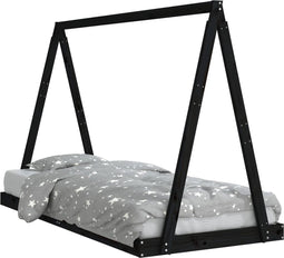 vidaXL - Kinderbedframe - 90x200 - cm - massief - grenenhout - zwart