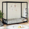 vidaXL - Kinderbedframe - 90x200 - cm - massief - grenenhout - zwart