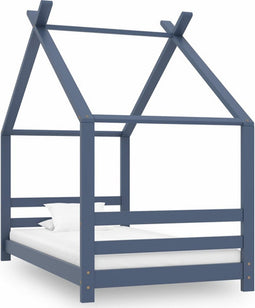 vidaXL - Kinderbedframe - massief - grenenhout - grijs - 80x160 - cm