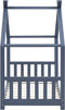 vidaXL - Kinderbedframe - massief - grenenhout - grijs - 80x160 - cm