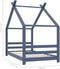 vidaXL - Kinderbedframe - massief - grenenhout - grijs - 80x160 - cm