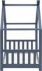 vidaXL - Kinderbedframe - massief - grenenhout - grijs - 80x160 - cm
