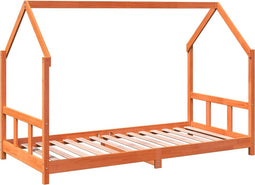 vidaXL - Kinderbedframe - massief - grenenhout - wasbruin - 90x190 - cm