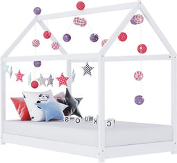 vidaXL - Kinderbedframe - massief - grenenhout - wit - 70x140 - cm
