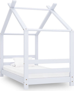 vidaXL - Kinderbedframe - massief - grenenhout - wit - 70x140 - cm