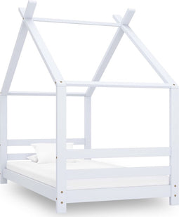 vidaXL - Kinderbedframe - massief - grenenhout - wit - 80x160 - cm
