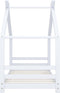 vidaXL - Kinderbedframe - massief - grenenhout - wit - 80x160 - cm