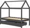 vidaXL - Kinderbedframe - met - lade - grenenhout - donkergrijs - 80x160 - cm