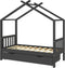 vidaXL - Kinderbedframe - met - lade - grenenhout - donkergrijs - 80x160 - cm