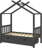 vidaXL - Kinderbedframe - met - lade - grenenhout - donkergrijs - 70x140 - cm