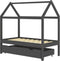 vidaXL - Kinderbedframe - met - lade - grenenhout - donkergrijs - 70x140 - cm