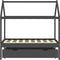 vidaXL - Kinderbedframe - met - lade - grenenhout - donkergrijs - 70x140 - cm