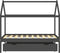 vidaXL - Kinderbedframe - met - lade - grenenhout - donkergrijs - 80x160 - cm