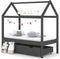vidaXL - Kinderbedframe - met - lade - grenenhout - donkergrijs - 70x140 - cm
