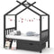 vidaXL - Kinderbedframe - met - lade - grenenhout - donkergrijs - 70x140 - cm