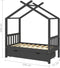 vidaXL - Kinderbedframe - met - lade - grenenhout - donkergrijs - 70x140 - cm