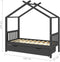 vidaXL - Kinderbedframe - met - lade - grenenhout - donkergrijs - 80x160 - cm