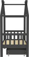 vidaXL - Kinderbedframe - met - lade - grenenhout - donkergrijs - 70x140 - cm