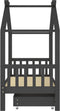 vidaXL - Kinderbedframe - met - lade - grenenhout - donkergrijs - 80x160 - cm