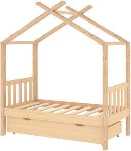 vidaXL - Kinderbedframe - met - lade - massief - grenenhout - 70x140 - cm