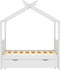 vidaXL - Kinderbedframe - met - lade - massief - grenenhout - 70x140 - cm - wit