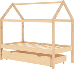 vidaXL - Kinderbedframe - met - lade - massief - grenenhout - 80x160 - cm
