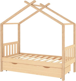 vidaXL - Kinderbedframe - met - lade - massief - grenenhout - 80x160 - cm