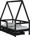 vidaXL - Kinderbedframe - met - lades - 70x140 - cm - massief - grenenhout - zwart