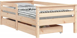 vidaXL - Kinderbedframe - met - lades - 70x140 - cm - massief - grenenhout