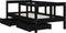vidaXL - Kinderbedframe - met - lades - 70x140 - cm - massief - grenenhout - zwart