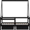vidaXL - Kinderbedframe - met - lades - 70x140 - cm - massief - grenenhout - zwart