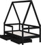 vidaXL - Kinderbedframe - met - lades - 70x140 - cm - massief - grenenhout - zwart