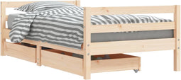 vidaXL - Kinderbedframe - met - lades - 80x160 - cm - massief - grenenhout