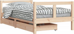 vidaXL - Kinderbedframe - met - lades - 80x160 - cm - massief - grenenhout