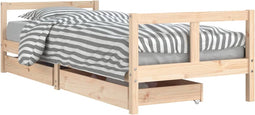 vidaXL - Kinderbedframe - met - lades - 80x200 - cm - massief - grenenhout