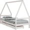 vidaXL - Kinderbedframe - met - lades - 80x200 - cm - massief - grenenhout - wit