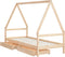 vidaXL - Kinderbedframe - met - lades - 80x200 - cm - massief - grenenhout