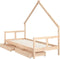 vidaXL - Kinderbedframe - met - lades - 80x200 - cm - massief - grenenhout