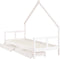 vidaXL - Kinderbedframe - met - lades - 80x200 - cm - massief - grenenhout - wit