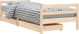 vidaXL - Kinderbedframe - met - lades - 90x190 - cm - massief - grenenhout