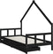 vidaXL - Kinderbedframe - met - lades - 90x190 - cm - massief - grenenhout - zwart