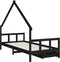 vidaXL - Kinderbedframe - met - lades - 90x190 - cm - massief - grenenhout - zwart