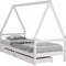 vidaXL - Kinderbedframe - met - lades - 90x200 - cm - massief - grenenhout - wit
